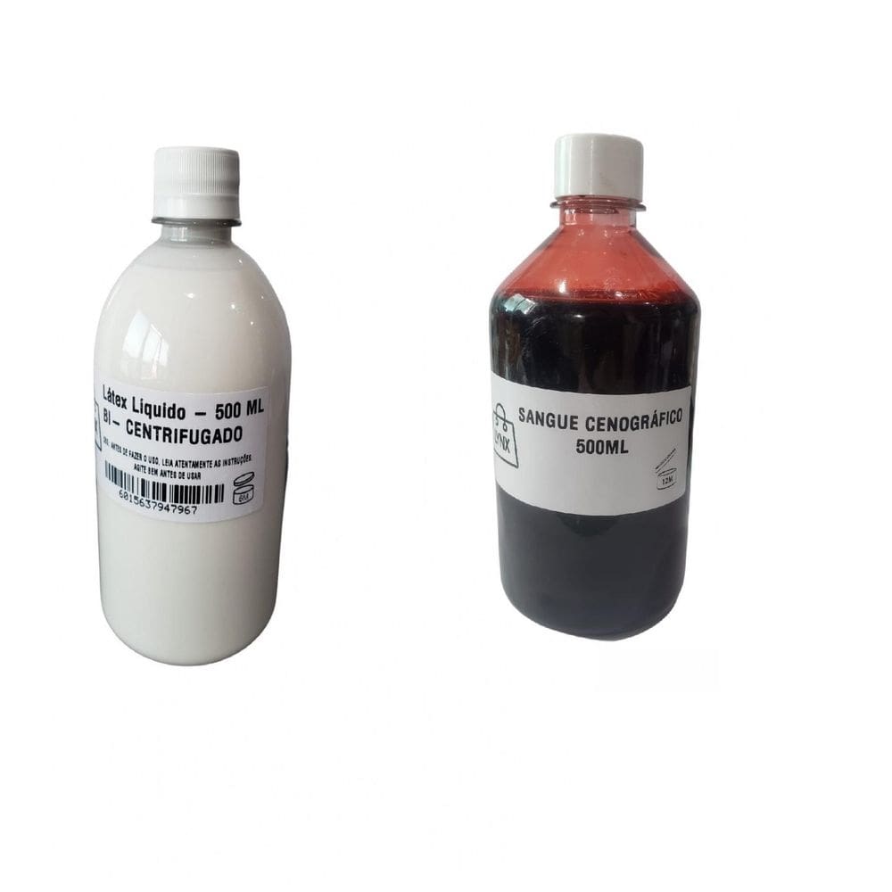 Kit sangue artificial 500ml + látex 500ml para festa