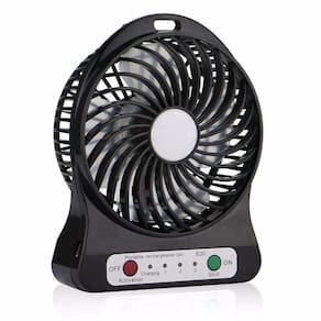Mini Ventilador Portátil Bateria Recarregável 3 Velocidades C/ Baterria - Preto
