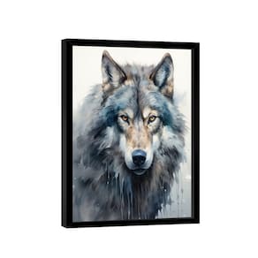 Quadro Lobo Aquarela -- Br Artes