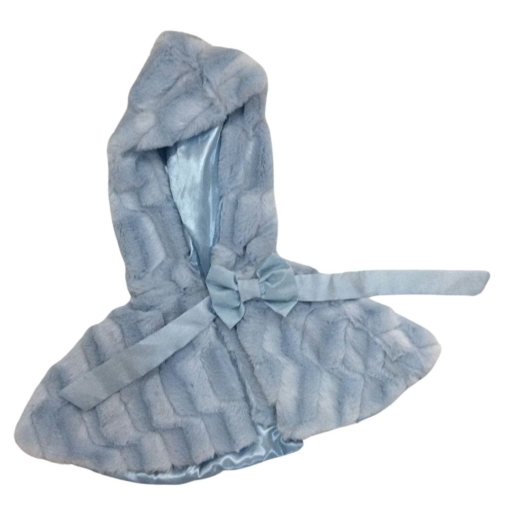 Poncho com capuz pele infantil fem Petit Cherie
