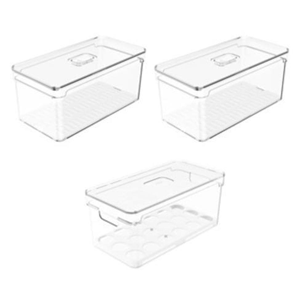 Kit Organizador Porta Ovos 36Un + 2 Organizador Com Tampa