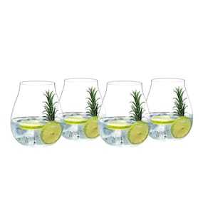 Conjunto 4 Copos Cristal Riedel Bar Gin Tônica Drink Vinho