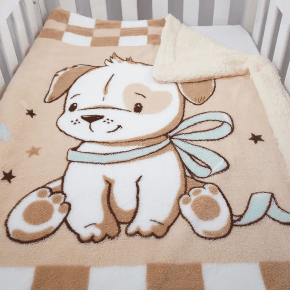 COBERTOR CARNEIRINHO BABY JOY DUPLA FACE ESTAMPADO 90CM x 1,10CM 100% POLIÉSTER