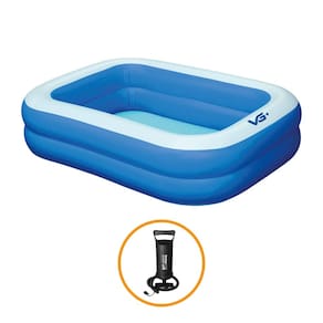 Piscina Inflável Retangular Azul 302 Litros com Bomba Pvc Vg+