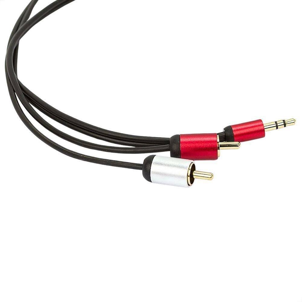 Cabo Conector P2 Estéreo Para Rca Profissional - 4 Metros