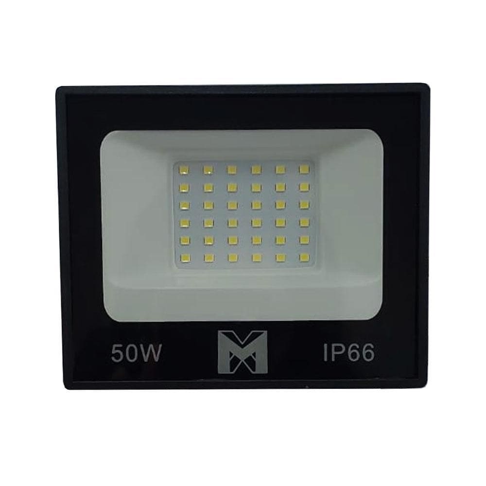 Refletor led holofote superled 50w luz branca 6500k mx led
