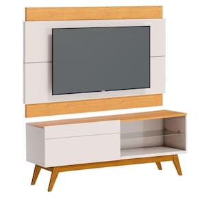 Rack Bancada 1 Gaveta e Painel para Tv Classic 1.4 Off White Nature - Imcal