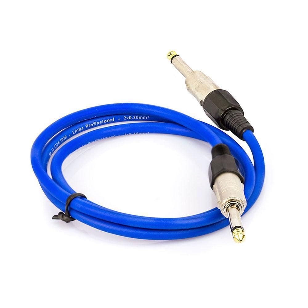 Cabo p10 para p10 mono profissional - azul 35 mt