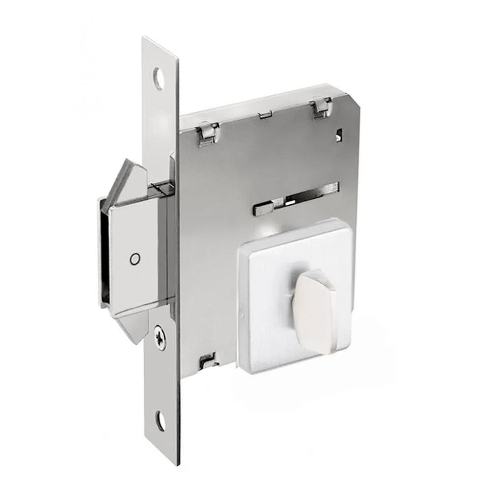 Fechadura banheiro bico duplo 5006 45mm inox polido arouca