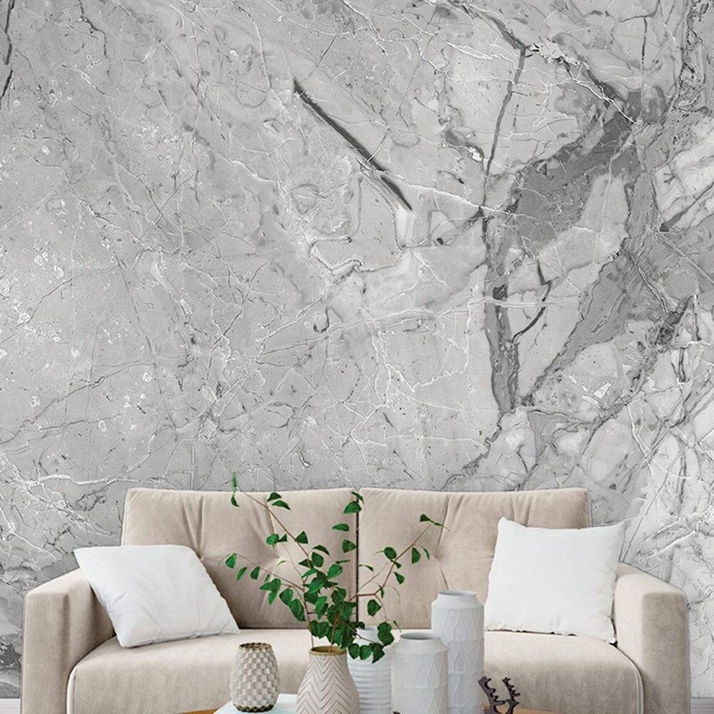 Papel de parede painel 3d mármore calacata cinza claro 3m
