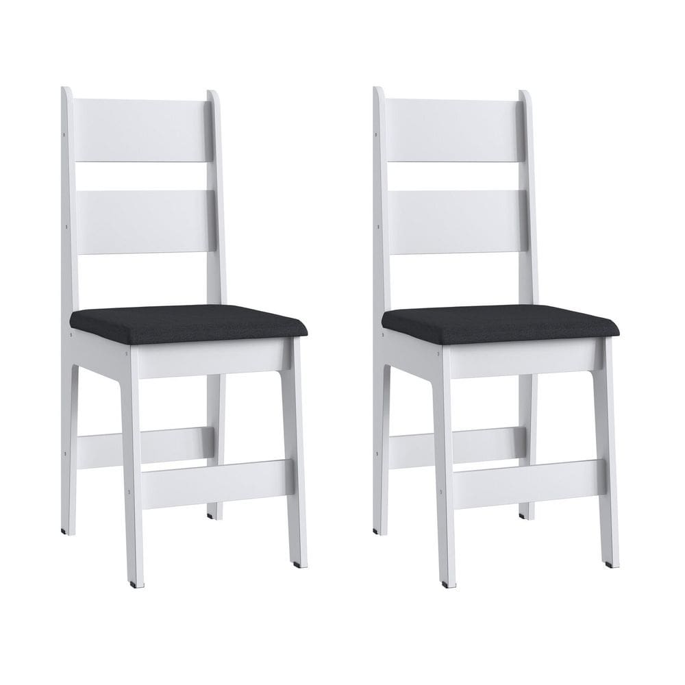 Duas Cadeiras para Sala de Jantar Mdf Milano Branco