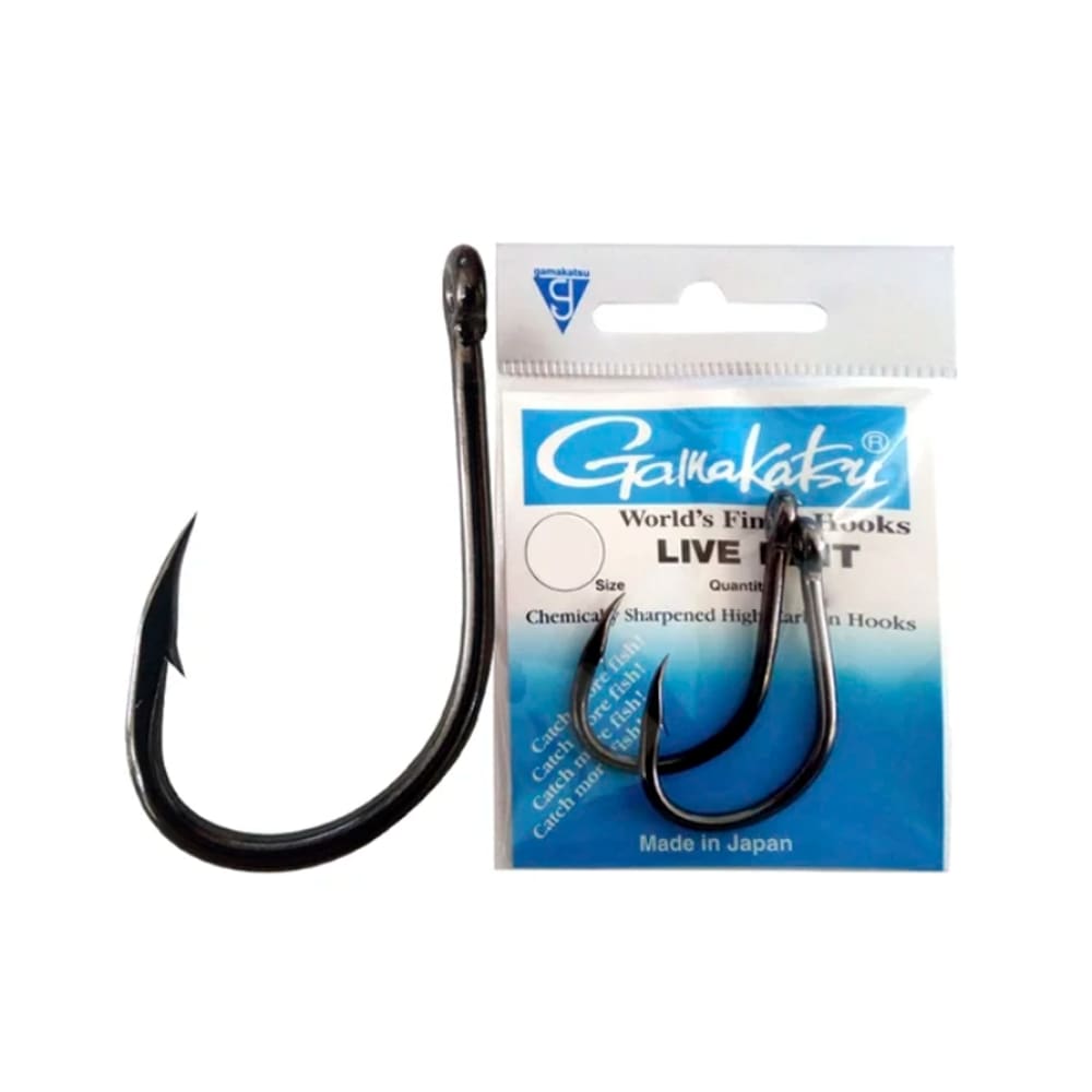 Kit Anzol Gamakatsu Live Bait Black Super Resistente 3 Cartelas - Escolha o tamanho