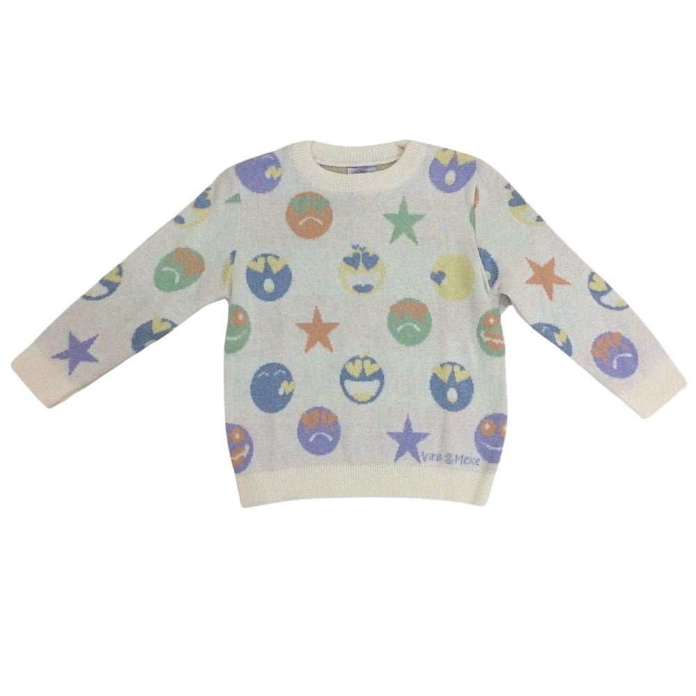 Blusa lã infantil fem Vira Mexe off/colorida
