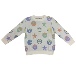 Blusa lã infantil fem Vira Mexe off/colorida