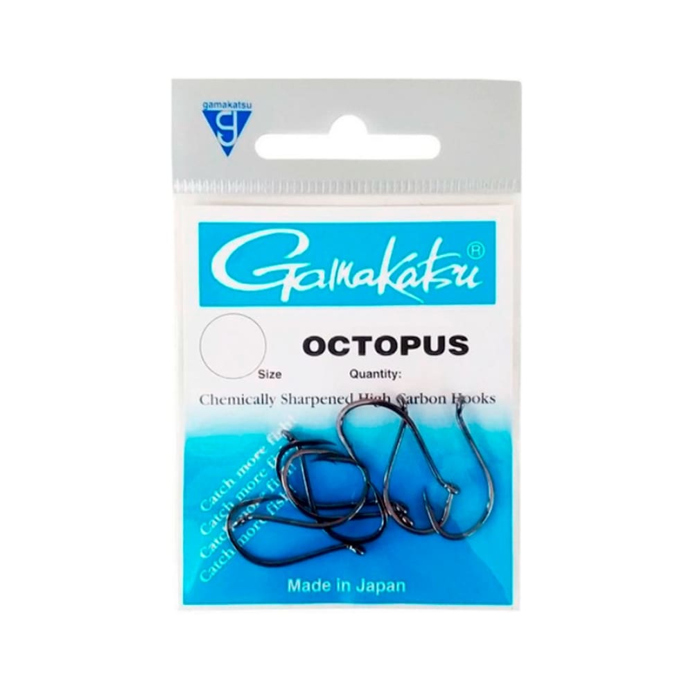 Kit Anzol Gamakatsu Octopus Black Super Resistente nº01 3 Cartelas 24 Unidades