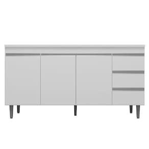 Balcão de Cozinha Andréia com Tampo 160 cm Branco – AJL
