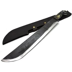 Facão Artesanal Aço Carbono Cabo Casco Cavalo Lâm 50 cm