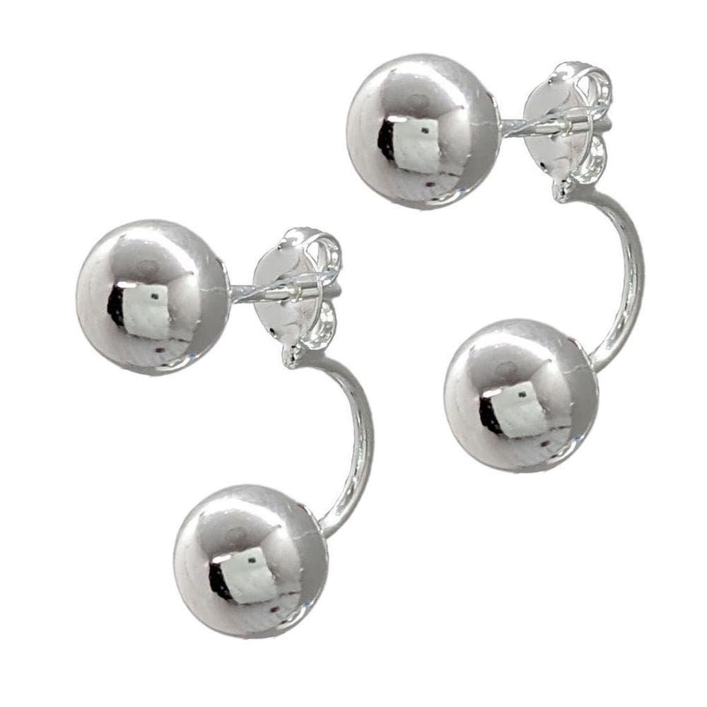 Brinco folheado a prata grace kelly bola 6mm semijoias em