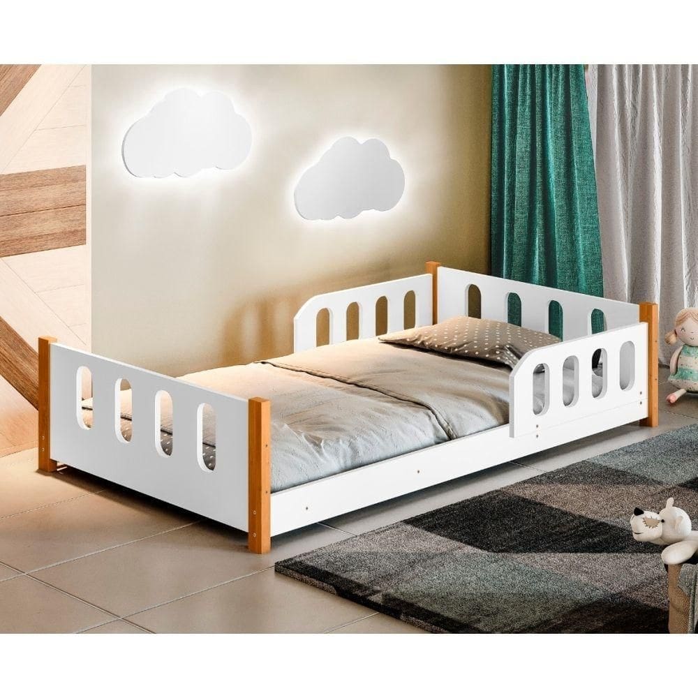 Cama Joaninha Branca Com 2 Luminárias Soninho