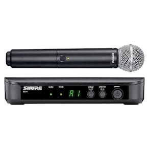 Microfone shure  sem fio bastao mao blx24br/sm58