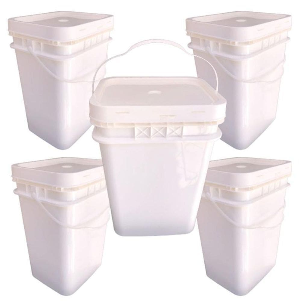 Balde retang 20l atóxico com alça plástica 5 pçs