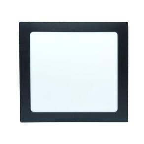 Painel plafon preto 25w sobrepor quadrado branco frio 6500k