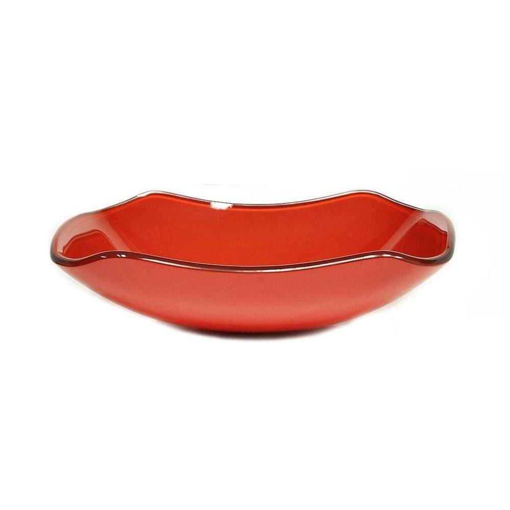 Cuba de vidro abaulada 51cm vermelho ferrari
