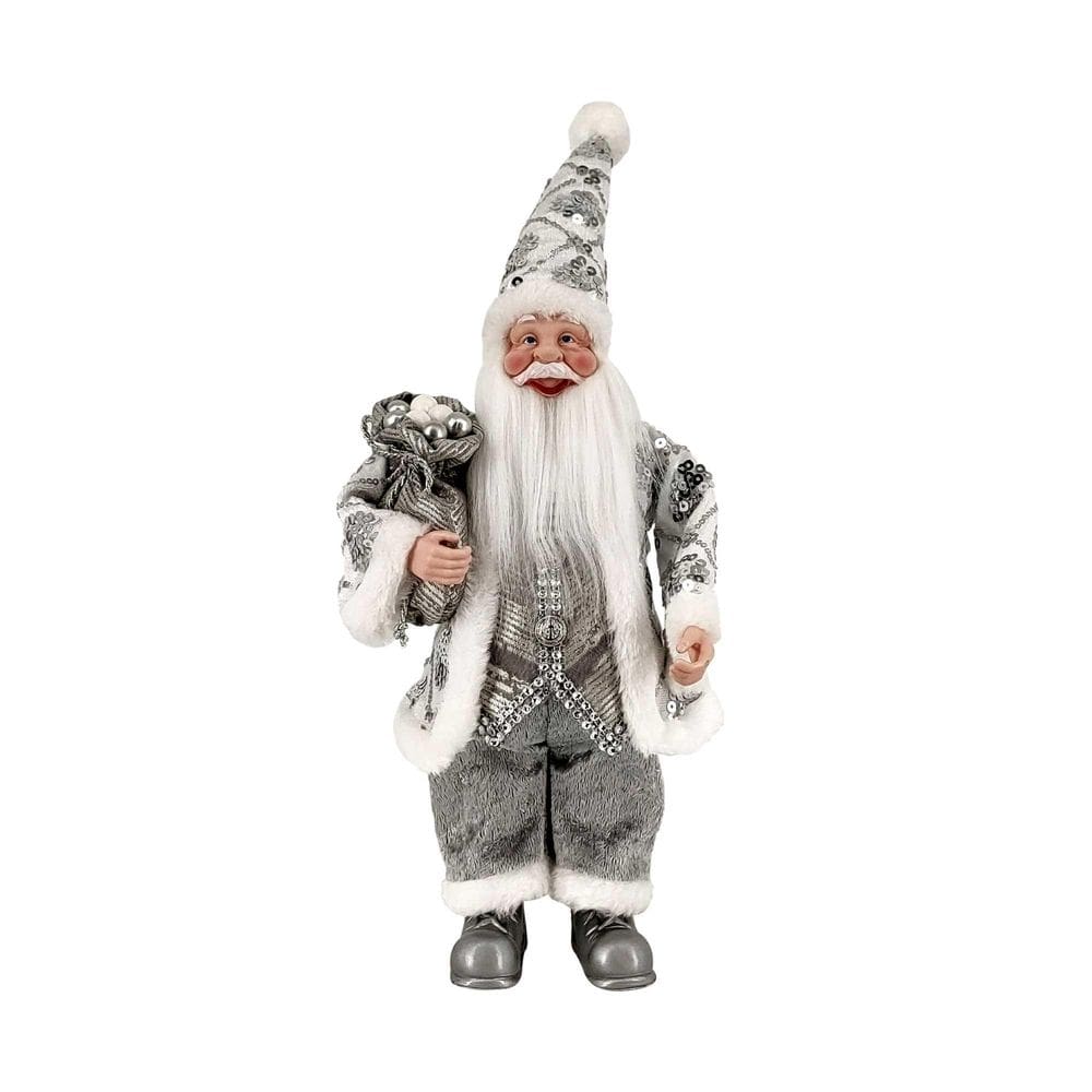 Papai noel prata e cinza 36cm