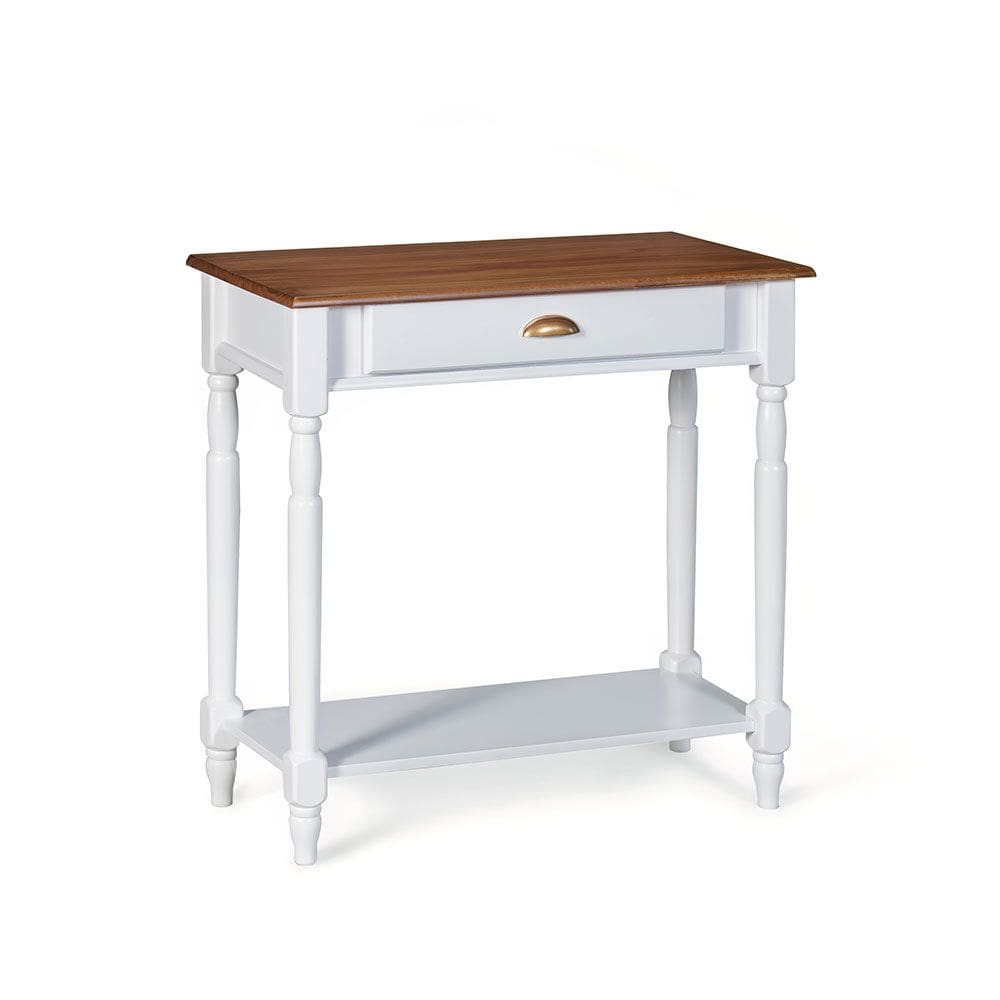 Bancada Aparador Mini Lavabo 1 Gaveta e Prateleira Linz Móveis - Branco/Imbuia Glazer