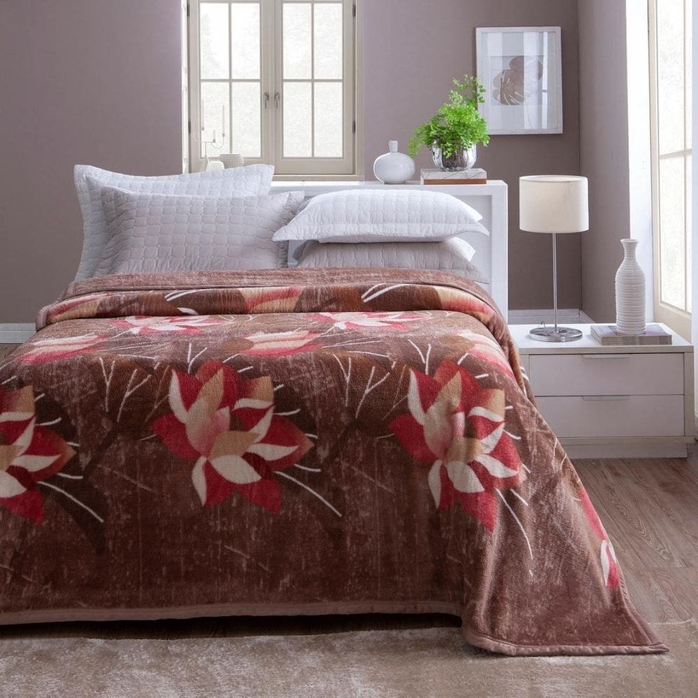 Cobertor dyuri plus com cinta mackenzie 1,80 m x 2,20 m marro