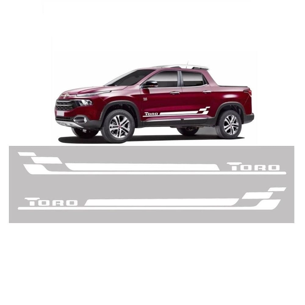 Faixa lateral fiat toro ft2 adesivo freedom colante