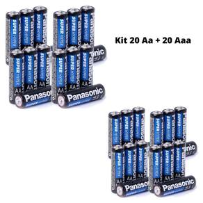 Kit pilha aa 20 un + aaa 20 un panasonic comum