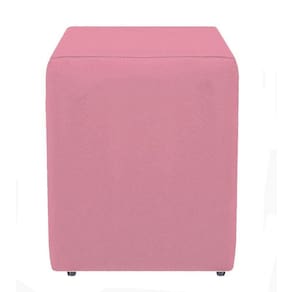 Puff quadrado cubo decorativo em suede rosê para sala quarto
