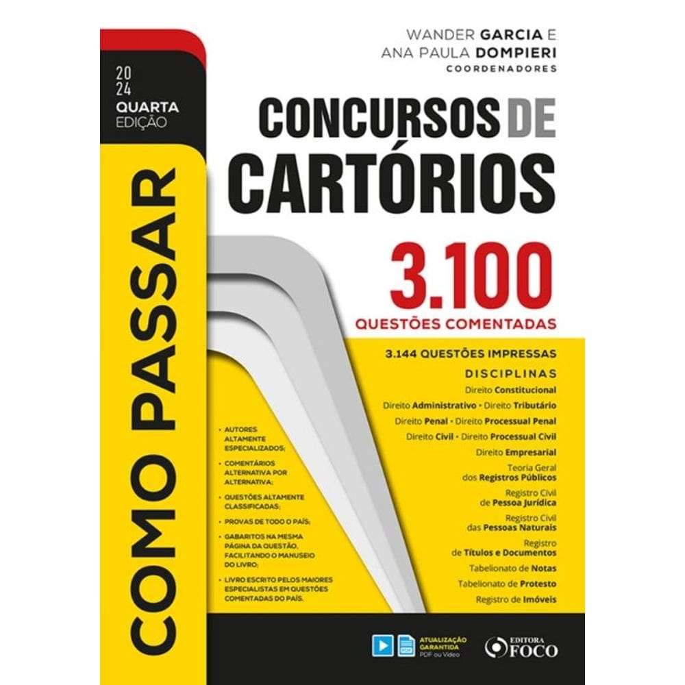 Como Passar Em Concursos De Cartórios - 4ª Ed - 2024