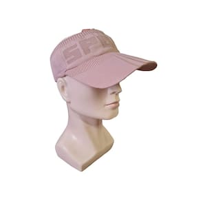 Boné viseira tricô elástico - rosa, aba 10cm