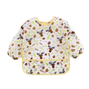 Babador avental impermeável manga longa - amarelo 18-24m