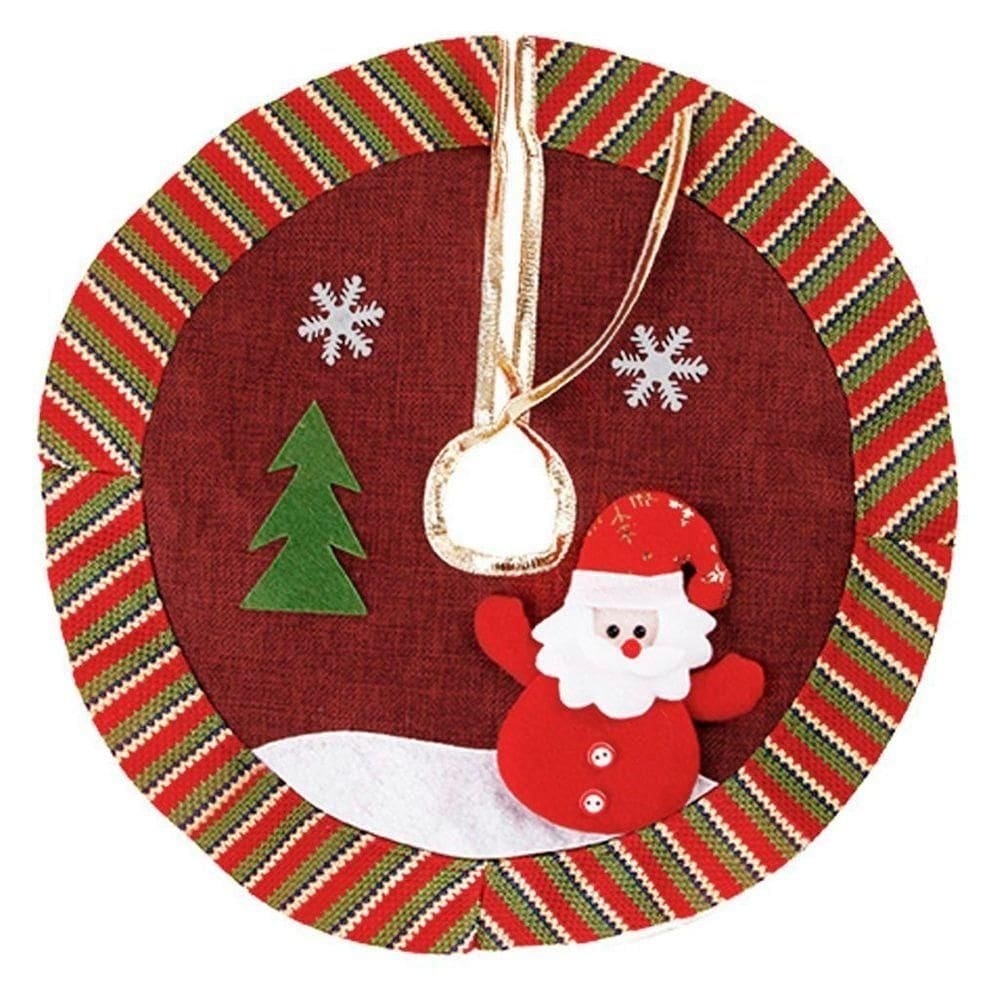 Saia Para árvore De Natal Temática Vermelha Papai Noel 40cm