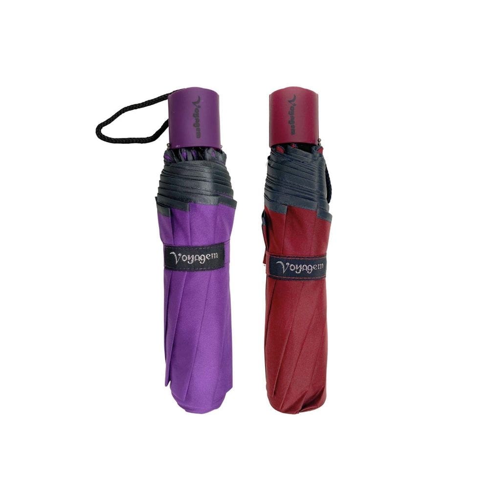Kit 02 Guardas-Chuva Reforçado Voyagem Vermelho E Roxo 010L