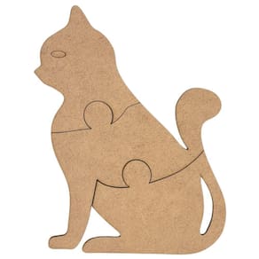 Quebra-cabeça Educativo 100% Mdf Cru 3pçs/4pçs Gato