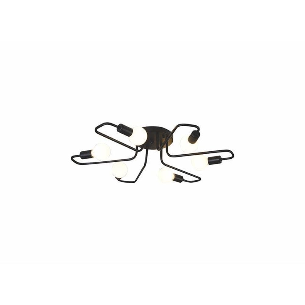 Plafon Star Preto 6X E27