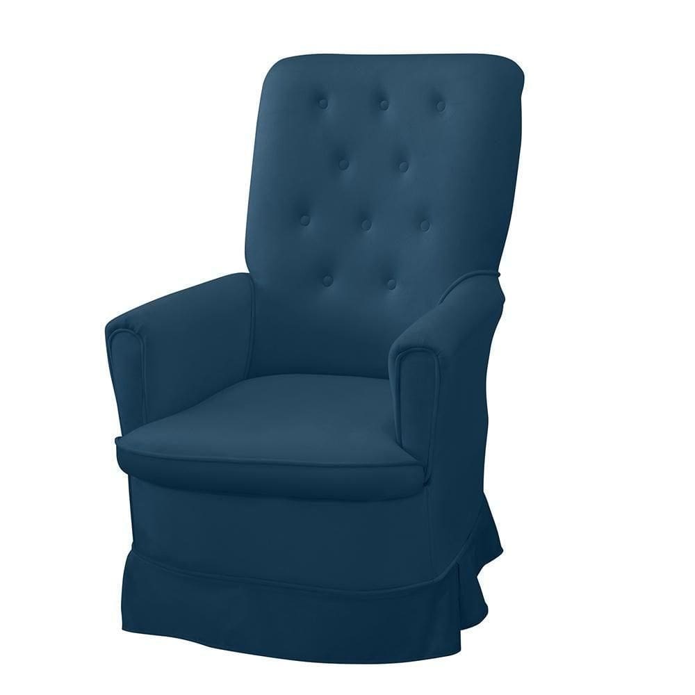 Poltrona Amamentação Balanço Para Quarto Genova Bellamado Cor:azul Marinho