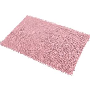 Tapete banheiro bolinha microfibra antiderrapante rosa