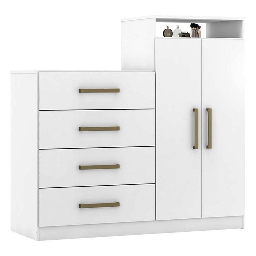 Cômoda Sapateira Áurea Branco Brilho – Demóbile