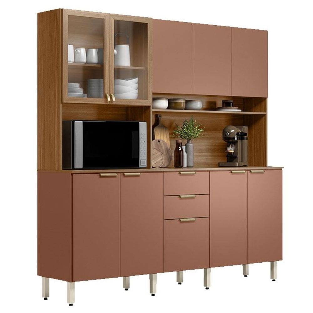 Kit para Cozinha Compacta Amora Amêndola Marsala Prime TX – Demóbile