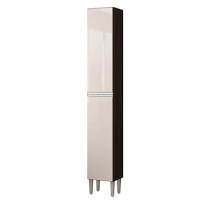 Paneleiro Aline Simples Chocolate Off White - Poquema