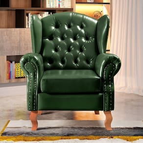 Poltrona Chesterfield Imperador Decoração Retrô Vintage Verde