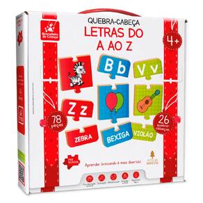Letras Do A Ao Z Com 78 Pçs - Brincadeira De Criança Madeira