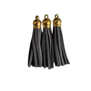 Pingente tassel de camurça 3cm mf-46 cinza cinza 12un - kit