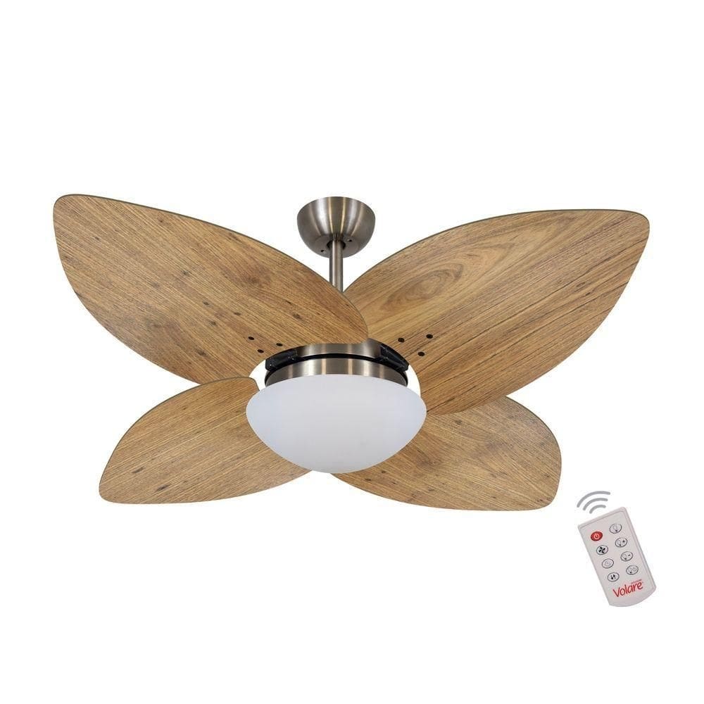 Ventilador De Teto Bronze 4 Pás Rádica Freijó 220V
