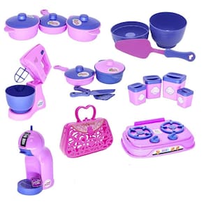 Kit infantil casinha batedeira panela forma cafeteira 19pçs